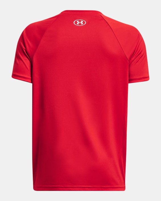Boys' UA Velocity Branded Short Sleeve, Red, pdpMainDesktop image number 1